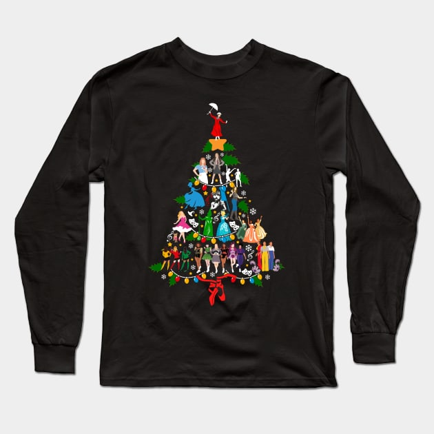 Women of Broadway Christmas Tree Long Sleeve T-Shirt by KsuAnn